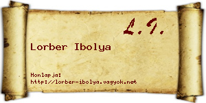Lorber Ibolya névjegykártya